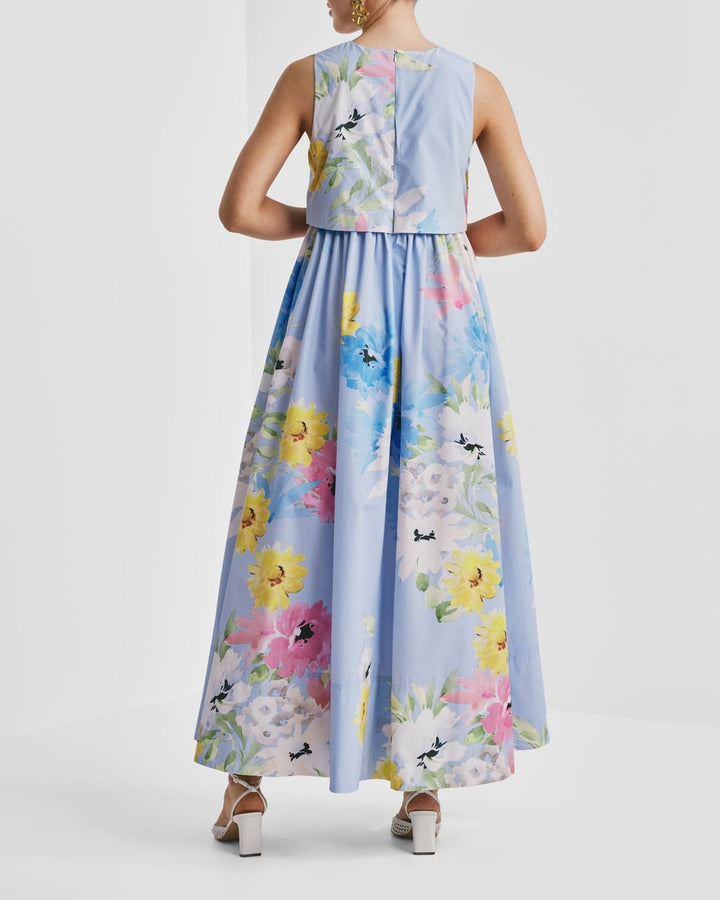 Cotton Taffeta Maxi Dress