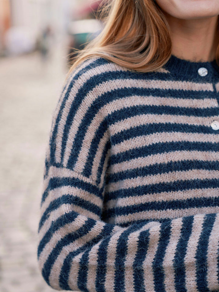 Isana Stripe Fluffy Knit Cardigan