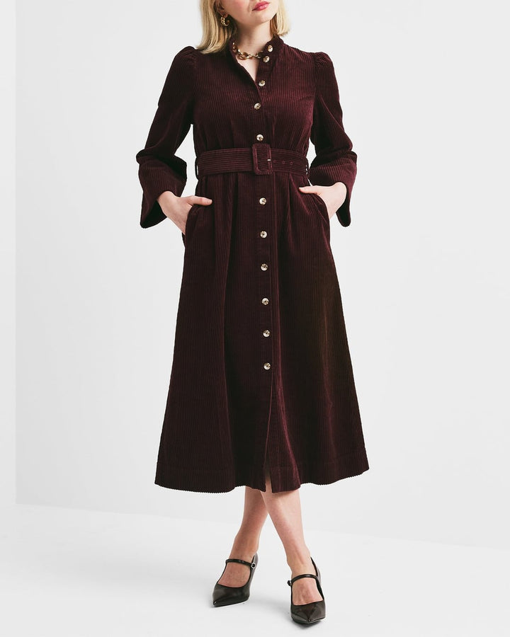 Corduroy Belt Dress