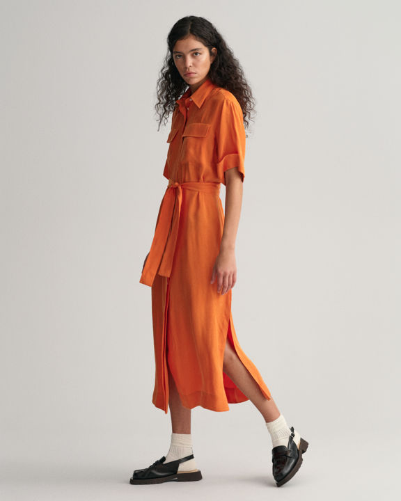 Flap Pocket Shirt Dress