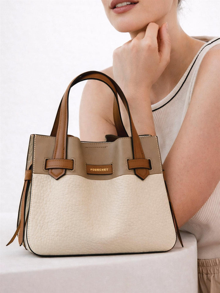 Cowhide leather nano satchel bag