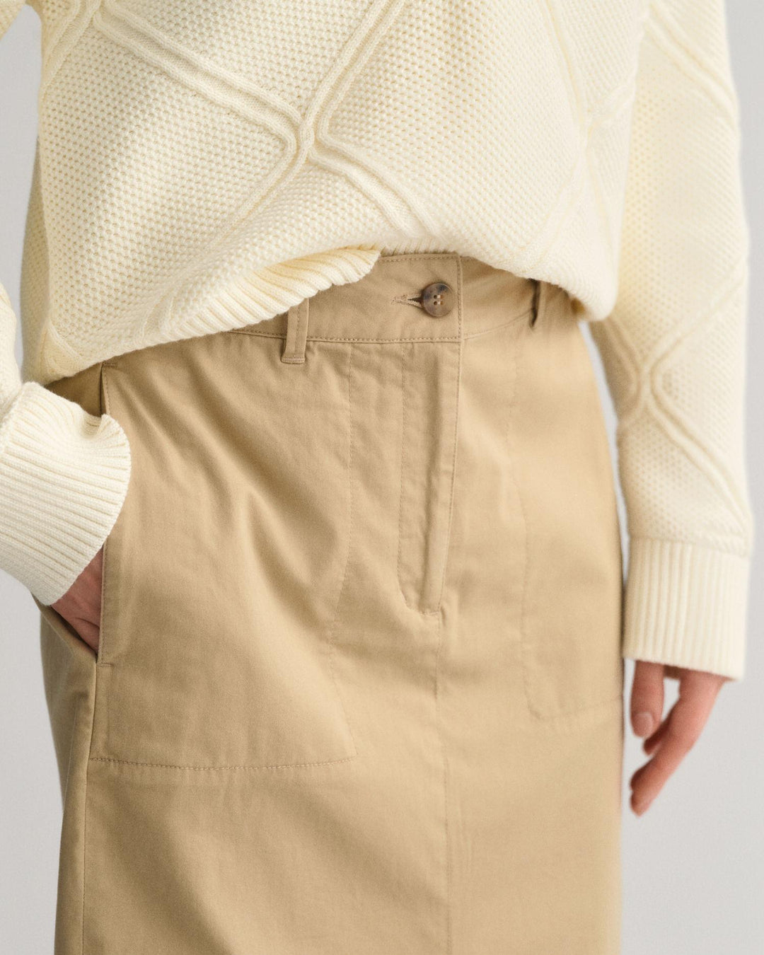 CHINO SLIT SKIRT