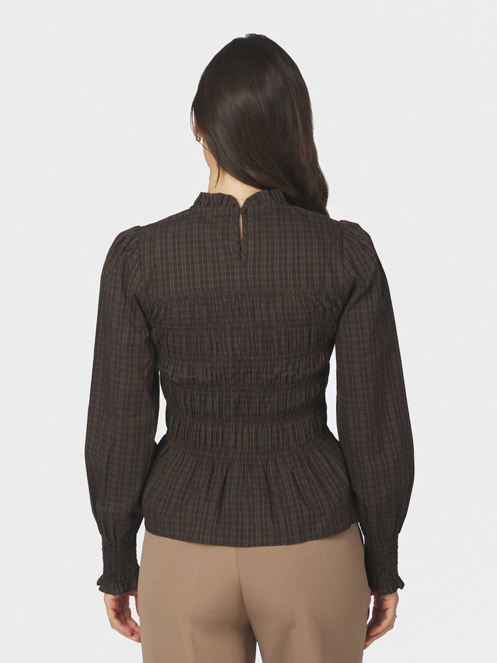 Possa Big Check Blouse