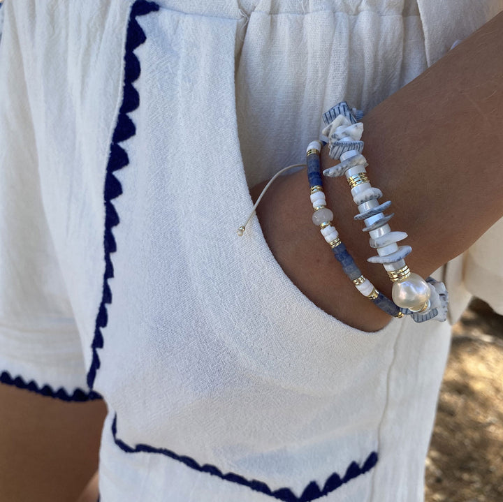 Bracelet adj. blue/white
