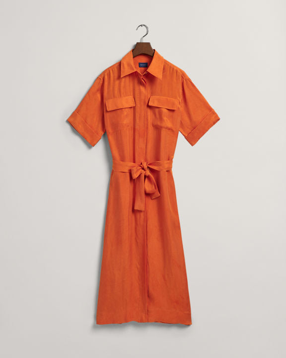 Flap Pocket Shirt Dress