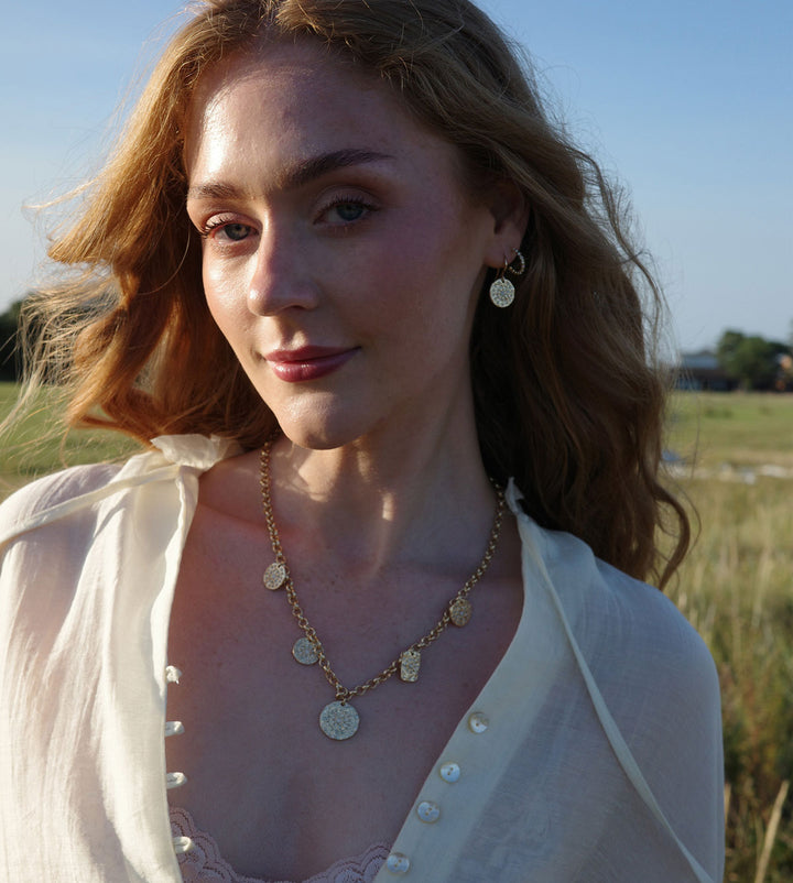 Necklace gold charms