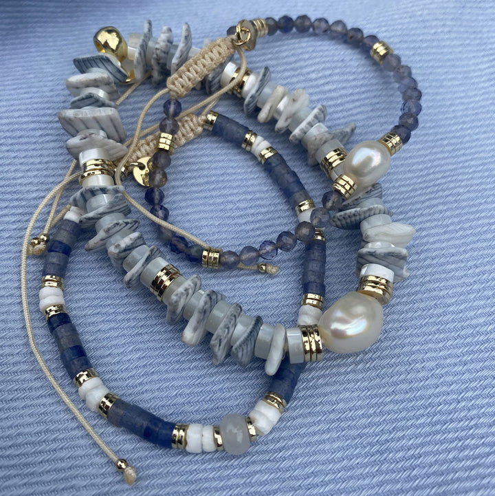 Bracelet adj. blue/white