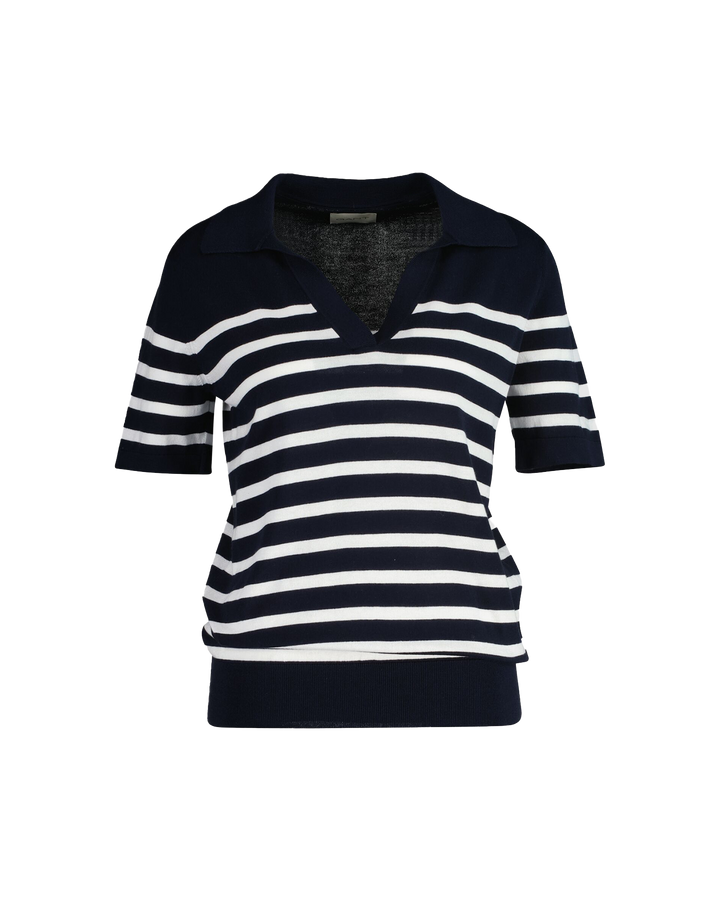 Fine Knit Striped SS Rugger