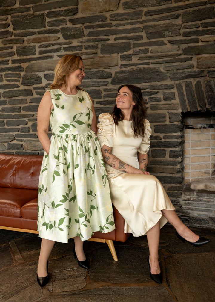 Taffeta Midi Dress