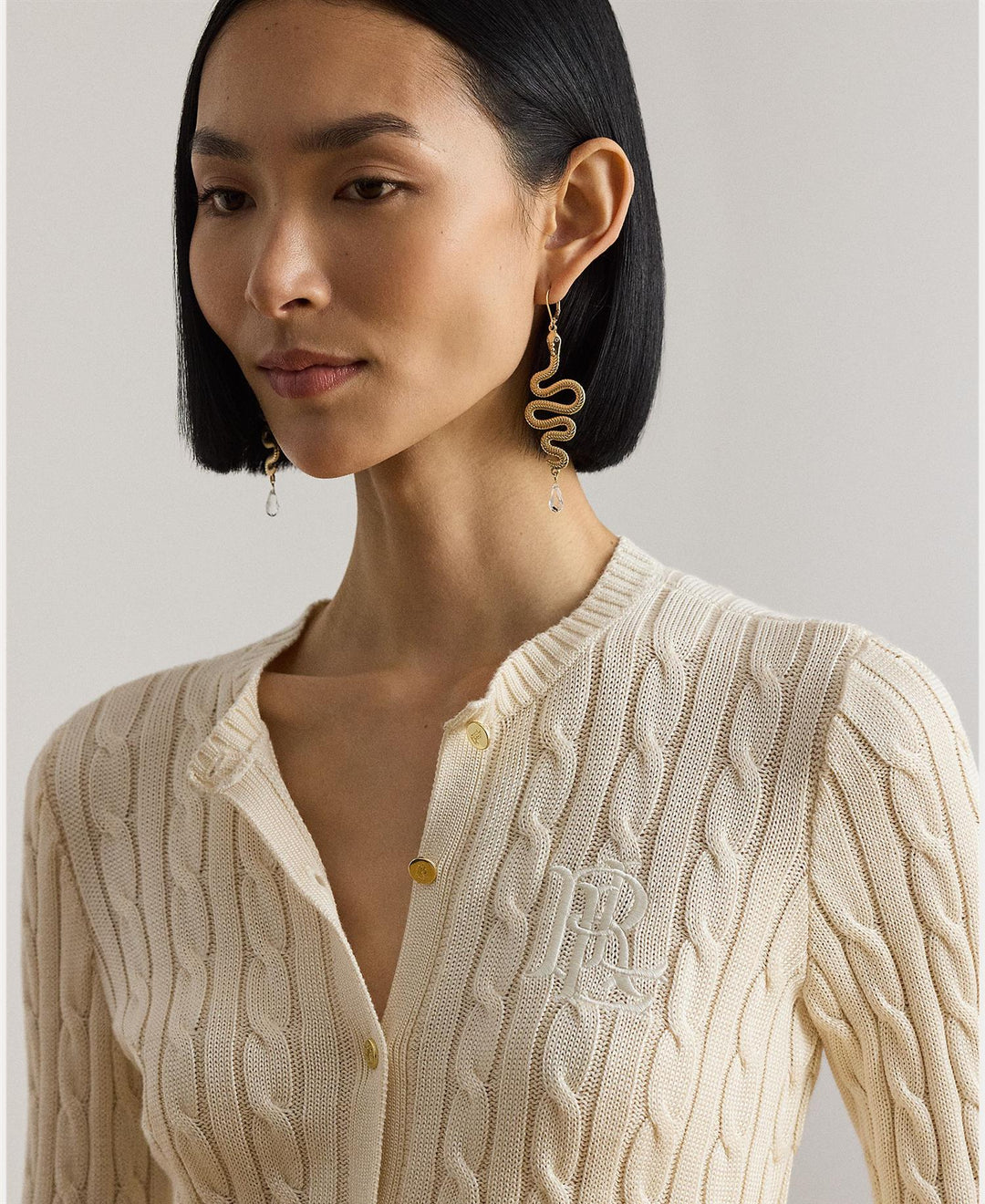 Cable-Knit Cotton-Blend Cardigan