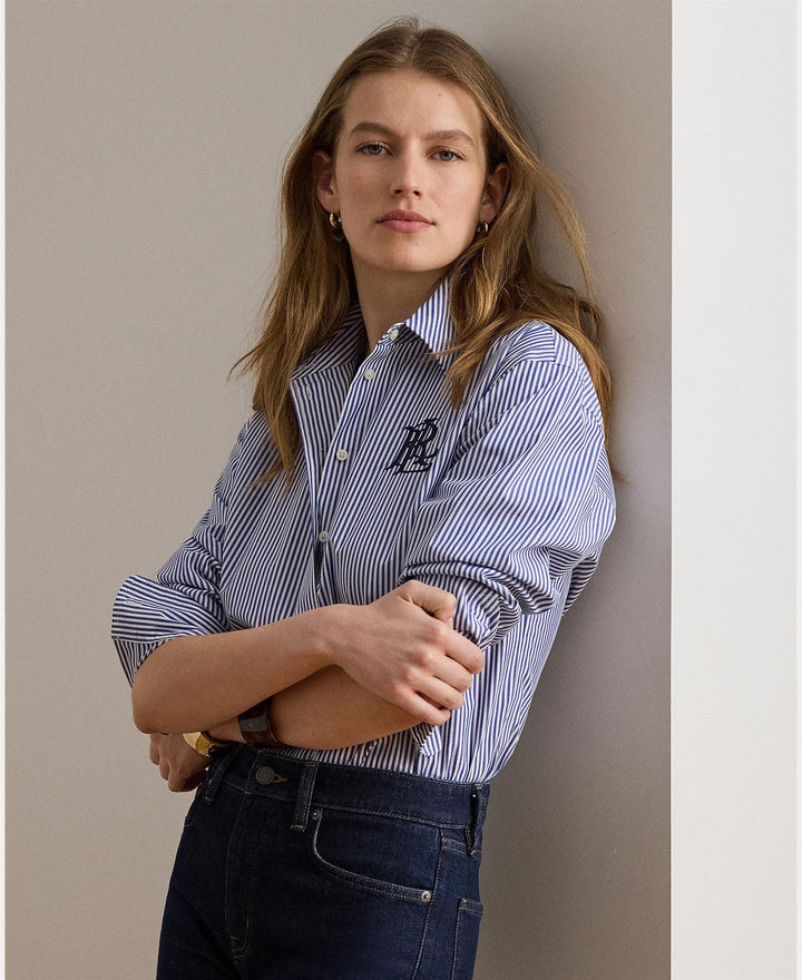 Relaxed Fit Striped Stretch Cotton Shirt
