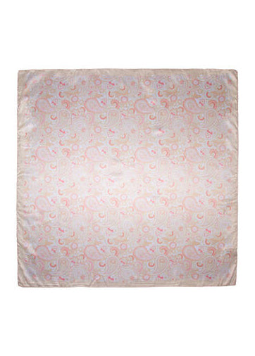 Skjerf Paisley  70x70 gul