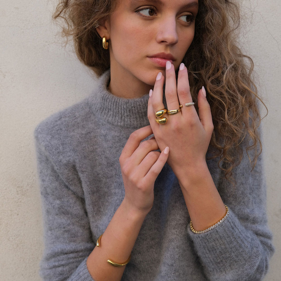 Ring, steel soft w/stone