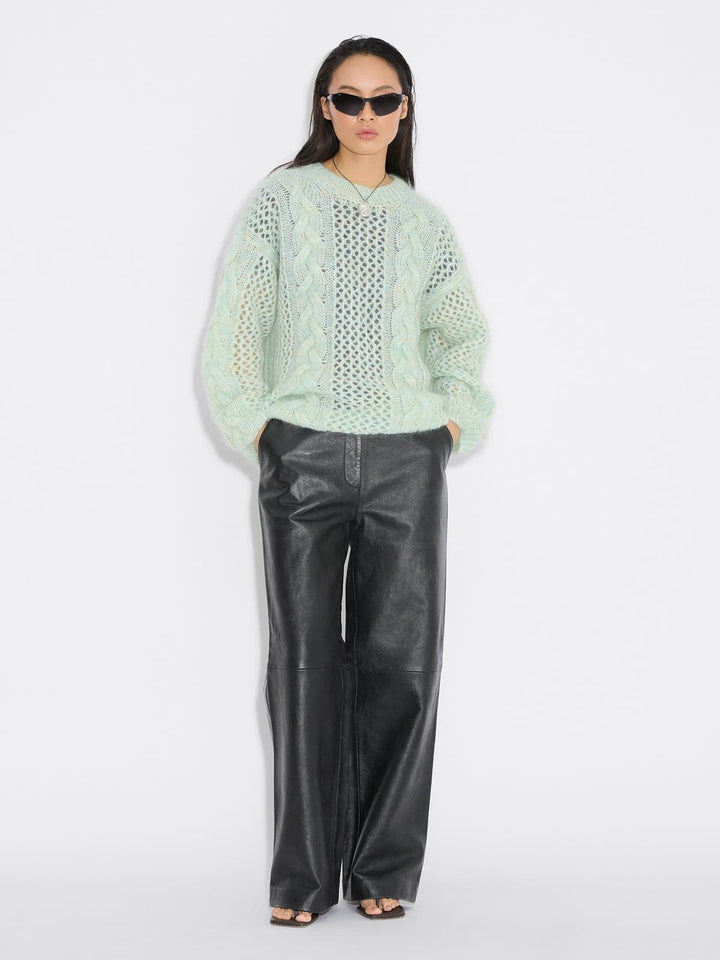 Mohair Cable Knit Crew