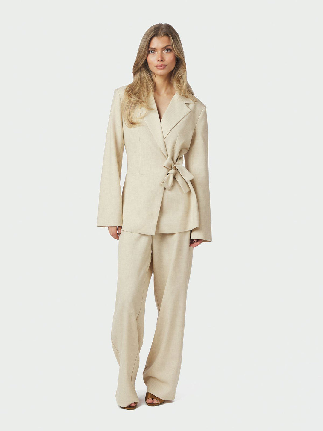 Carmia Melange Tie Blazer