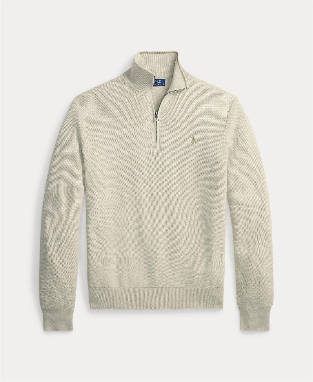 Mesh-Knit Cotton Quarter-Zip Sweater
