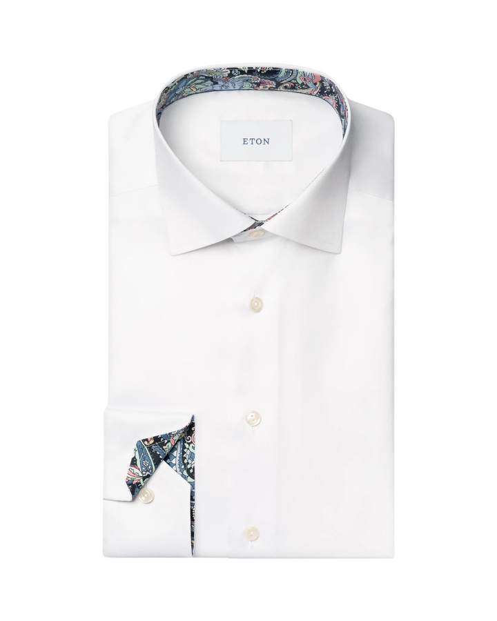 Super slim Solid Signature Twill Paisley Effect Shirt