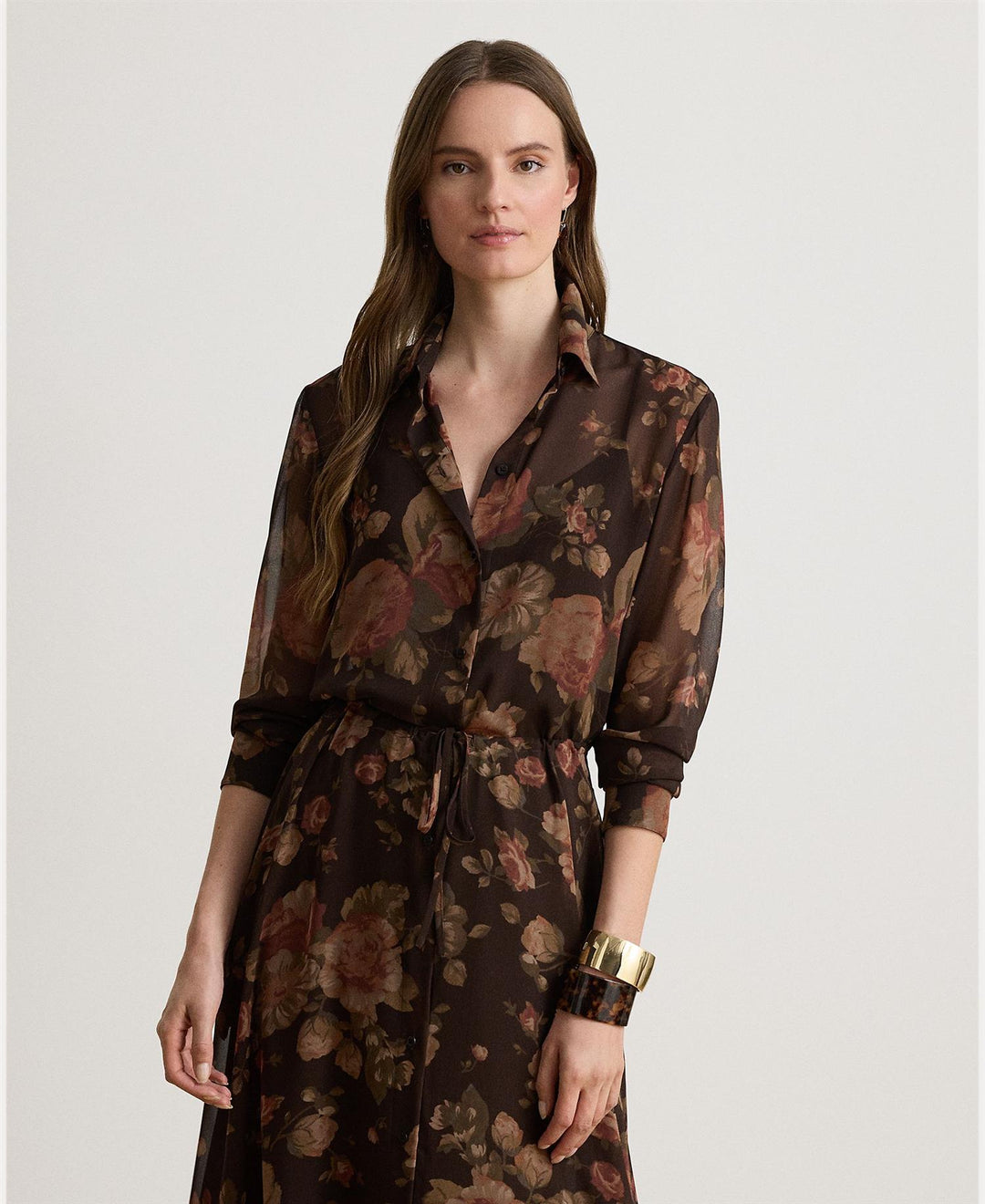 Floral Chiffon Shirtdress