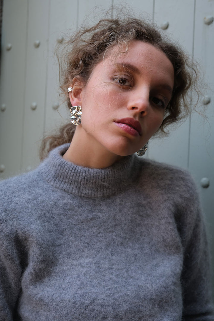 Earrings steel rough big post