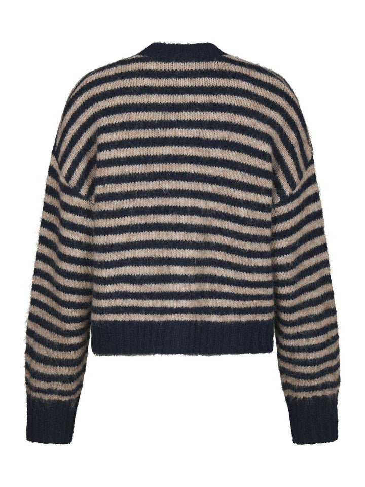 Isana Stripe Fluffy Knit Cardigan