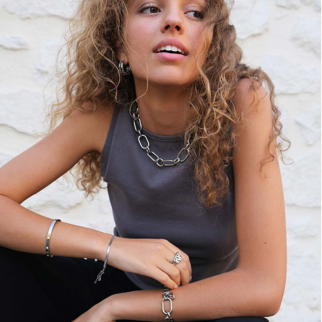 Necklace 40,5cm big chain steel