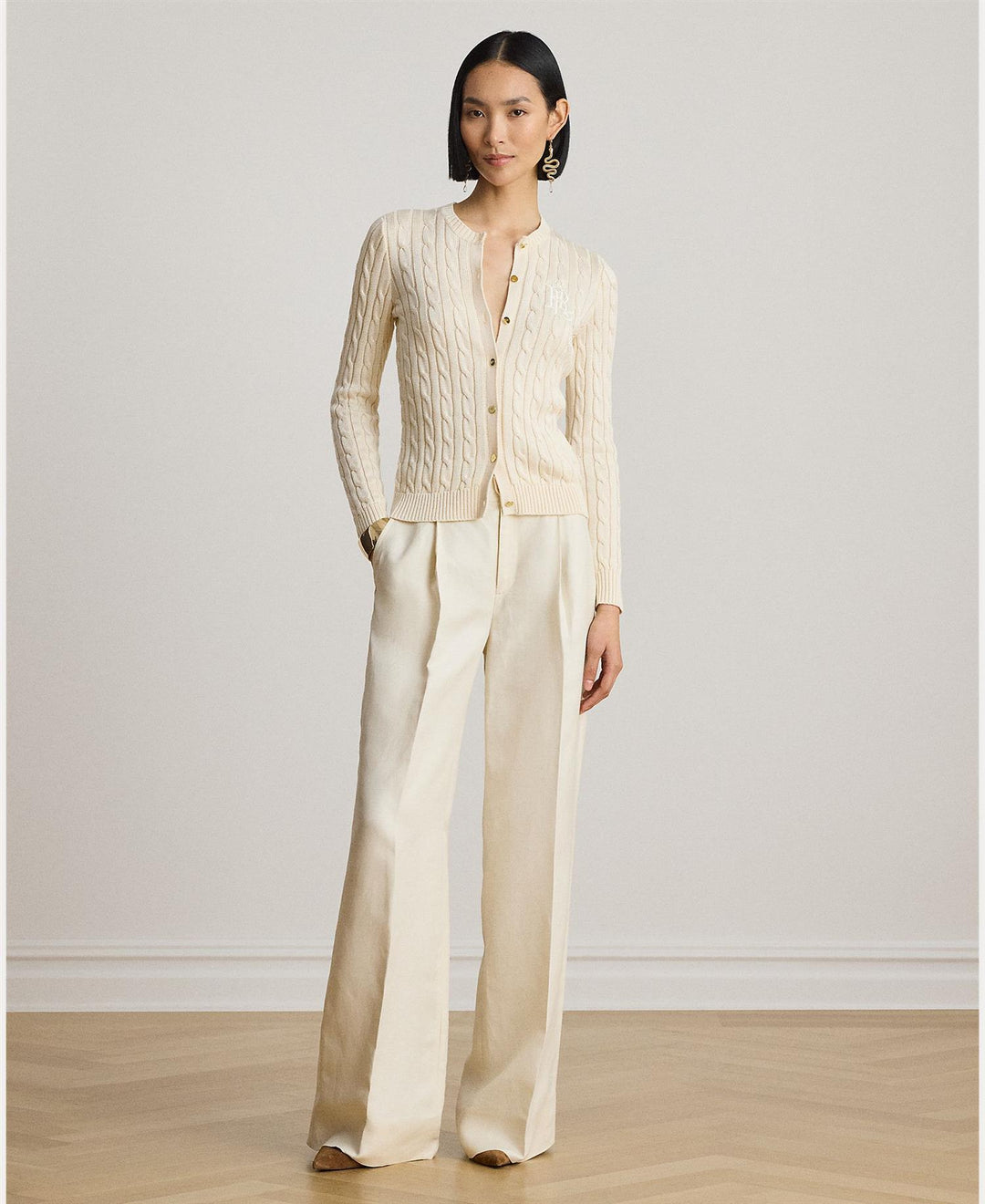 Cable-Knit Cotton-Blend Cardigan