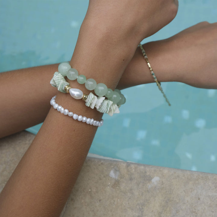 Bracelet elastic dyed jade