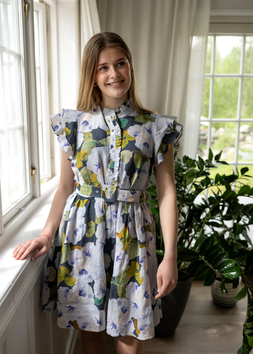 Linen Ruffle Dress