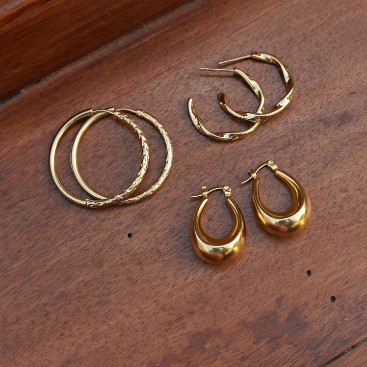 Earrings hoop MM structured