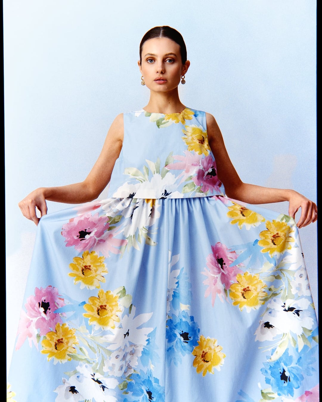 Cotton Taffeta Maxi Dress