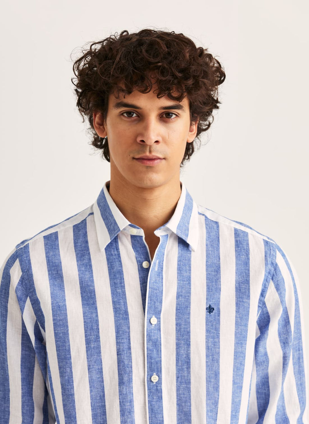 Douglas Linen Mix Stripe Shirt-Classic Fit