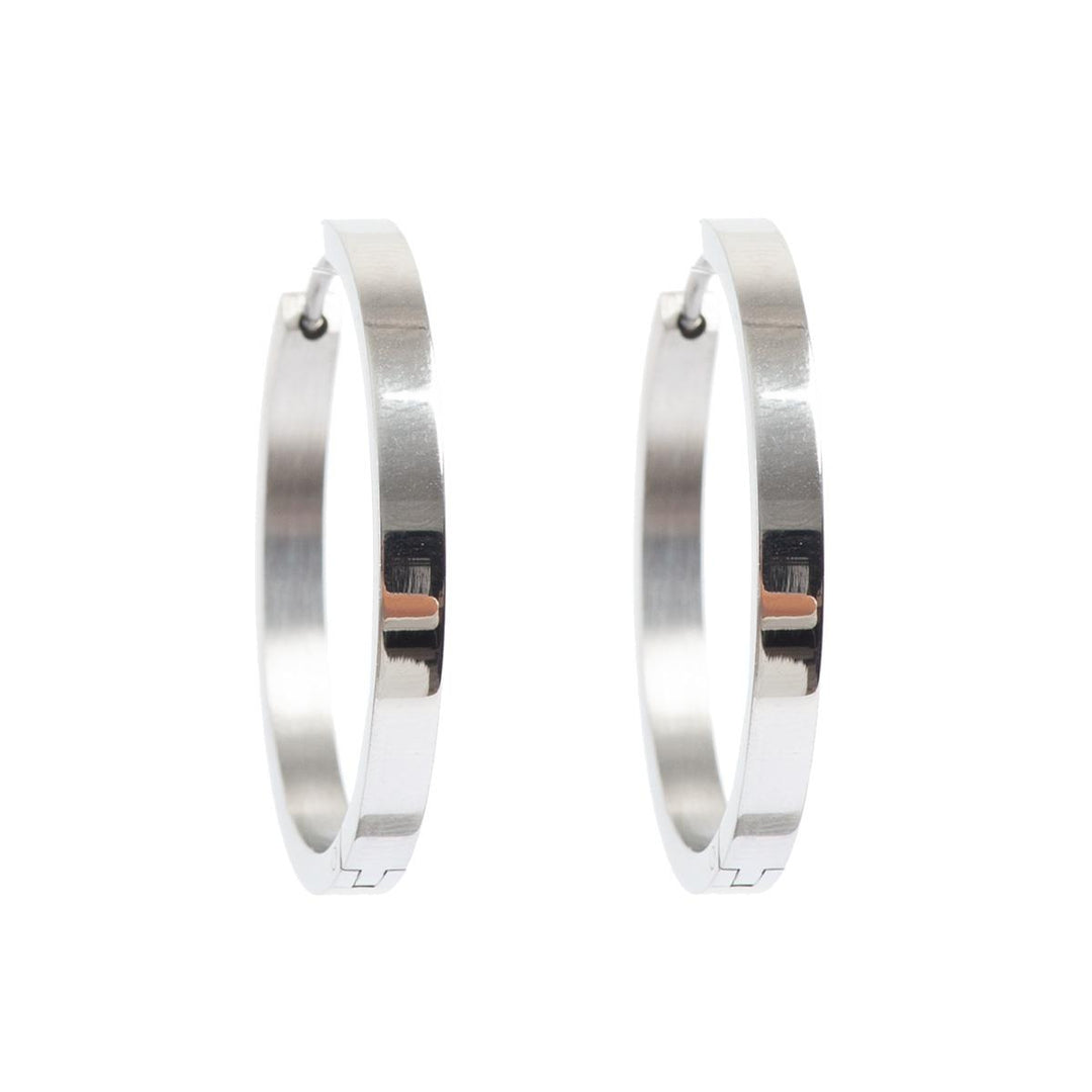 Earring creol 30mm edgy steel