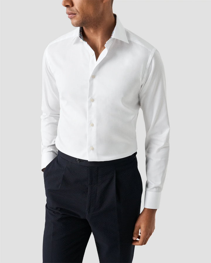 Slim Solid Signature Twill Paisley Effect Shirt