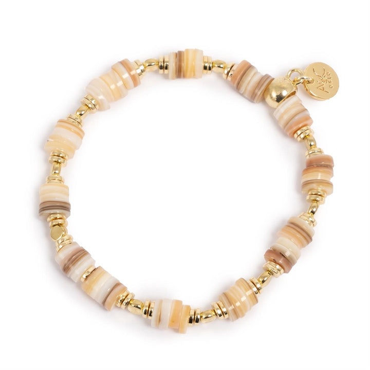 Bracelet elastic beige shell