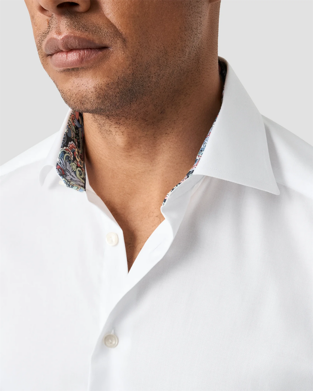 Slim Solid Signature Twill Paisley Effect Shirt