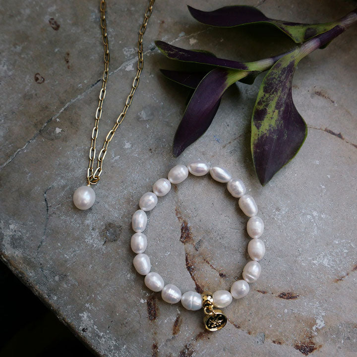 Bracelet elastic freshwater pearl