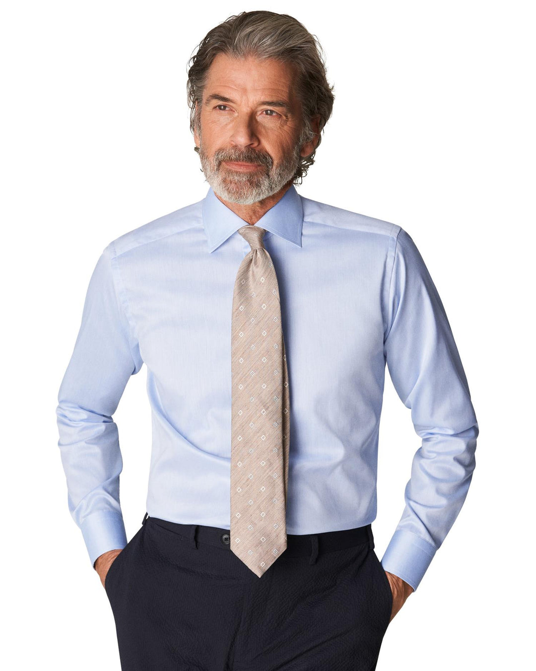 Signature Twill Shirt - Floral Contrast Details - Contemporary