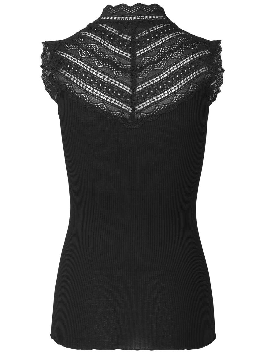 Benita Silk Turtleneck Lace Top