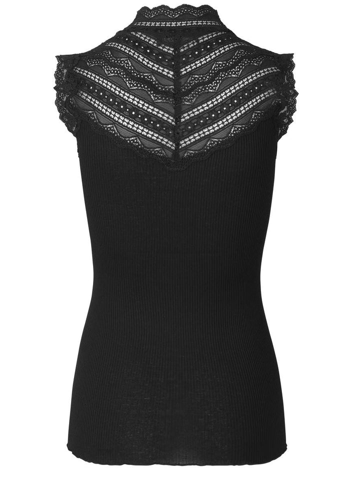 Benita Silk Turtleneck Lace Top