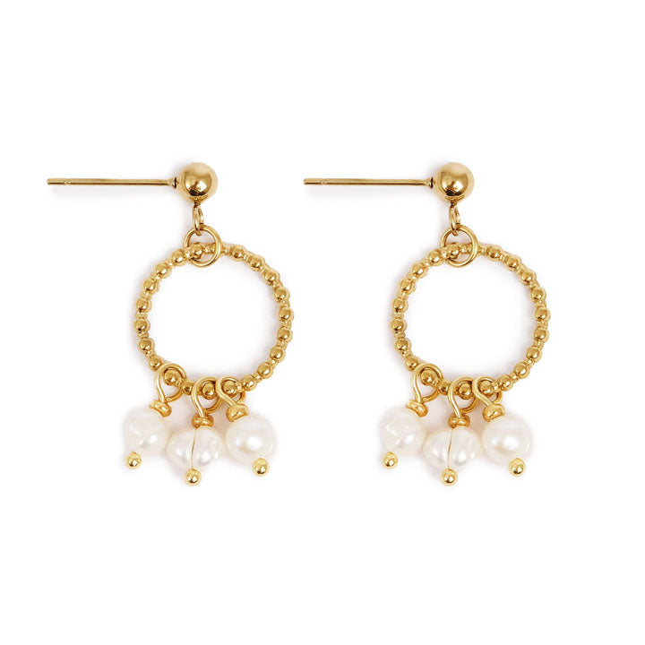 Earring circle w/fw pearls