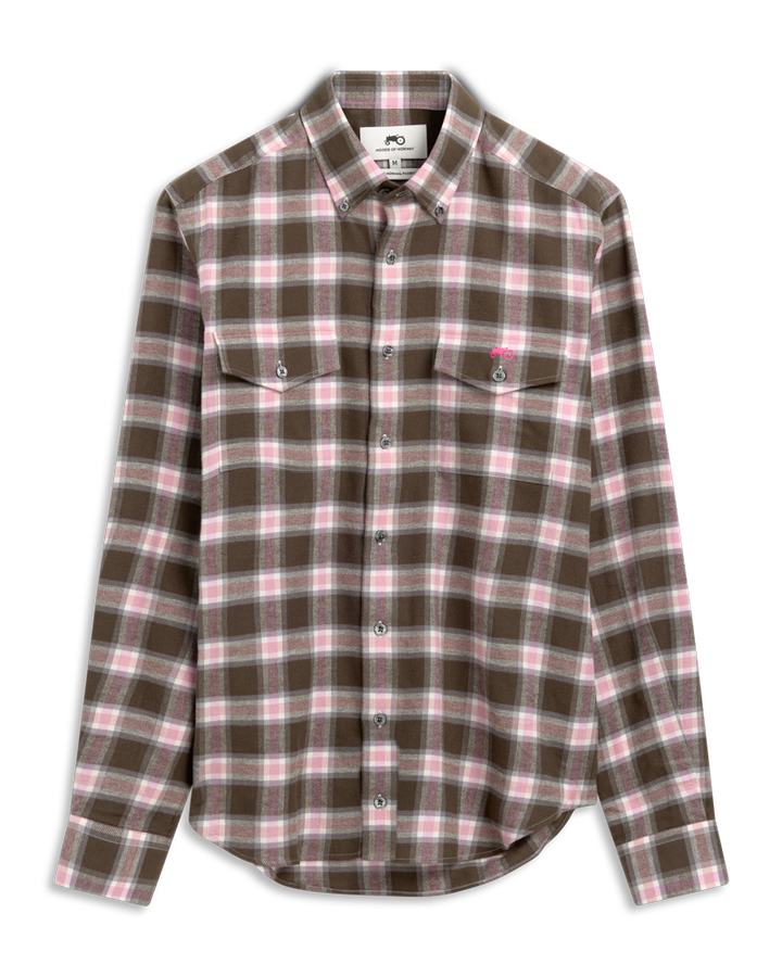 Green Pink Check Shirt R