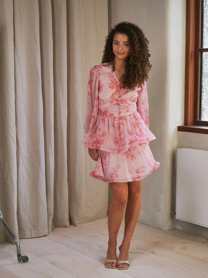 Rivana Print Chiffon Dress
