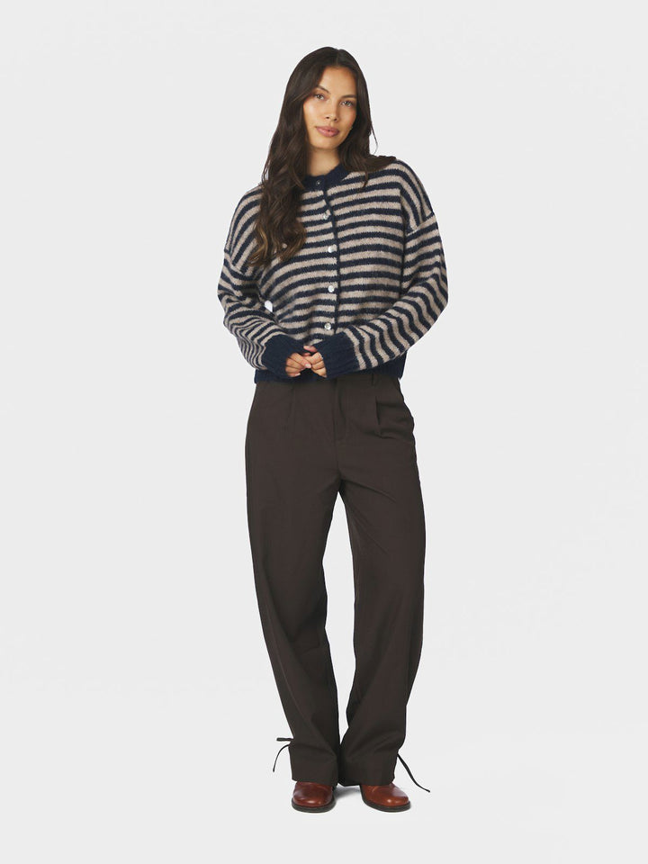 Isana Stripe Fluffy Knit Cardigan