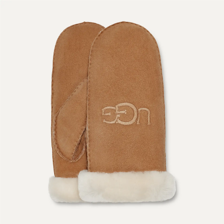 W Sheepskin Embroider Mitten