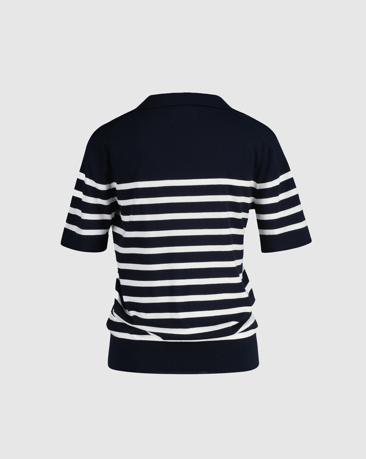 Fine Knit Striped SS Rugger