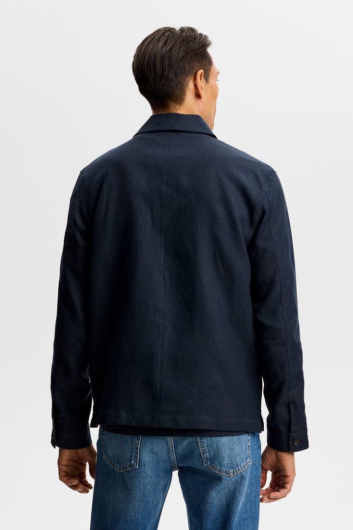 Julius Drape Linen Overshirt
