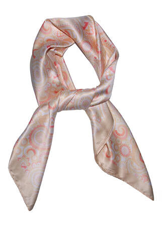 Skjerf Paisley  70x70 gul