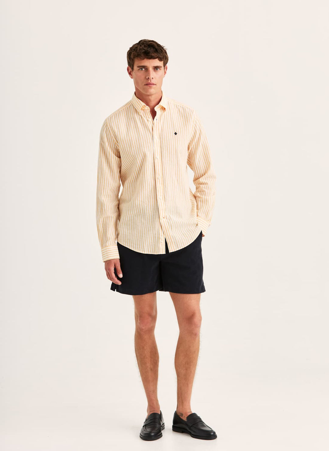 Douglas Linen Stripe Shirt-Classic Fit