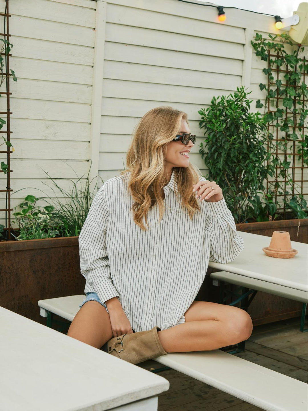 Dalma Crepe Stone Shirt