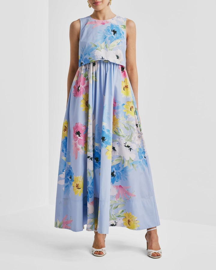 Cotton Taffeta Maxi Dress